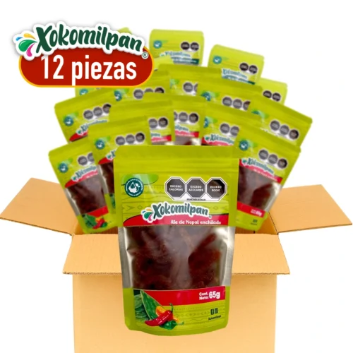 Caja de Ate de Nopal en Tiritas Con Chile 12pzas de 65g